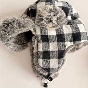 Cozy Checkered Kids Trapper Hat